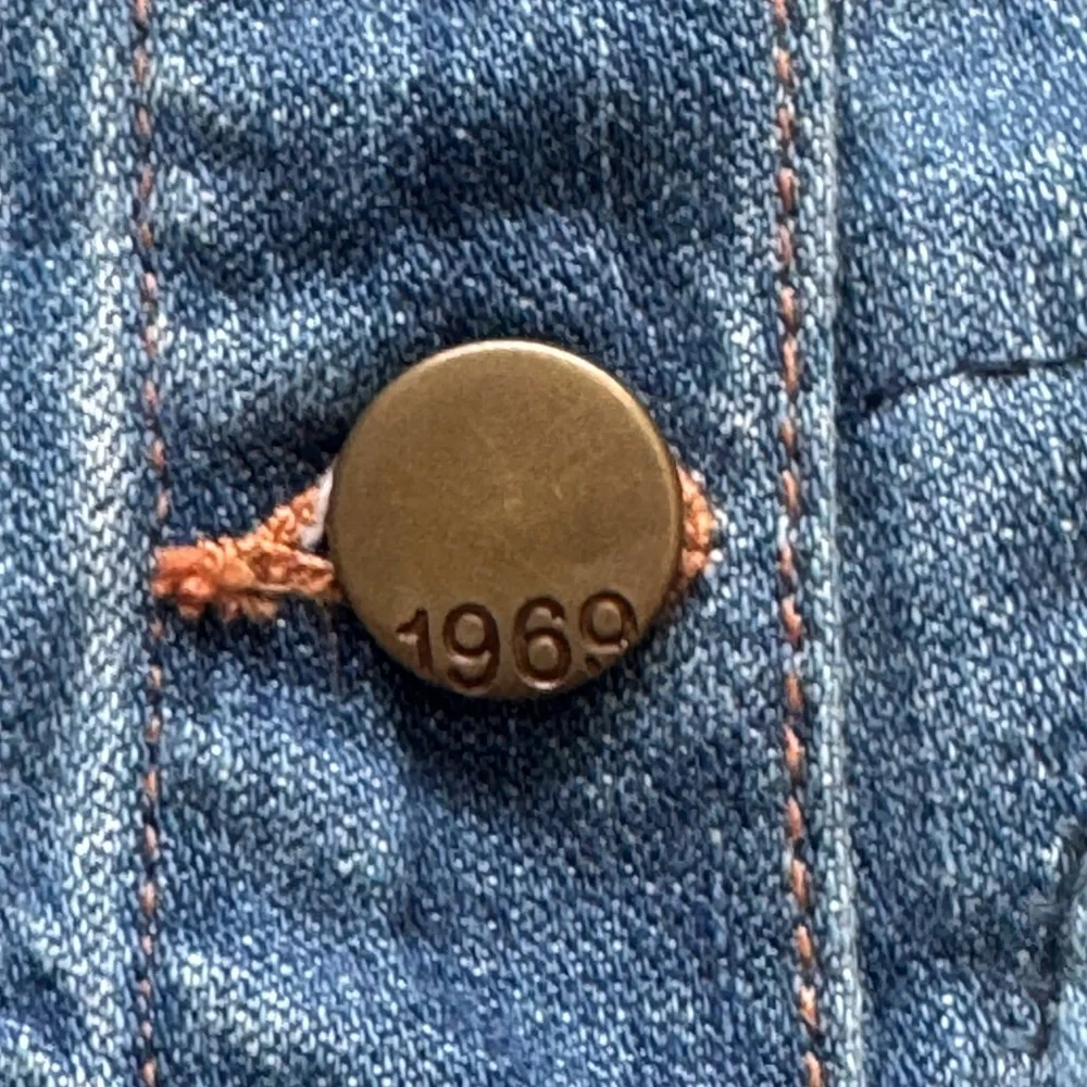 Gap Kids 1969‎ Denim Embroidered Boho Guitar Button Jean Jacket | Sz M, retro